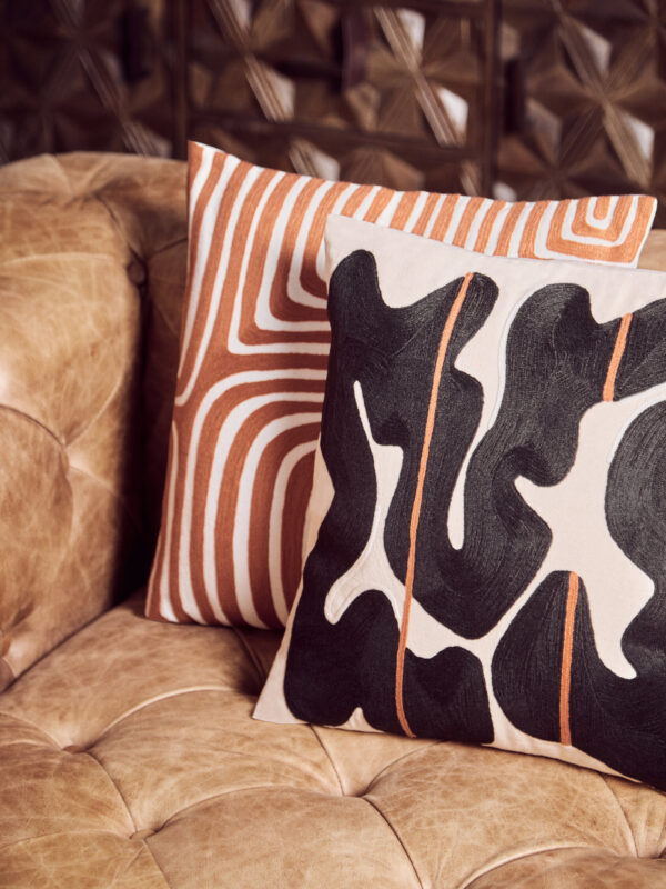 Bosie Ozella Rust and White Cushion