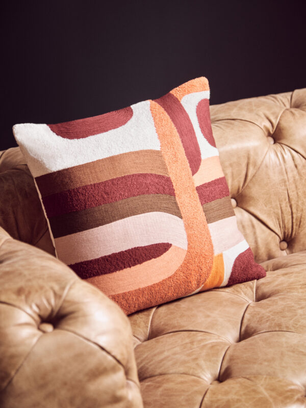 Hoxton Three Seat Brown Leather Modern Chesterfield Sofa