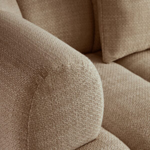 Ordona Cream Linen 3 Seater Curved Sofa