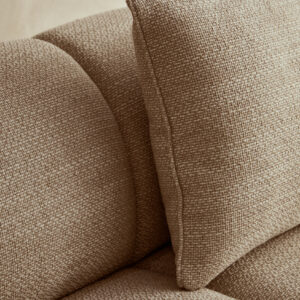 Ordona Cream Linen 3 Seater Curved Sofa
