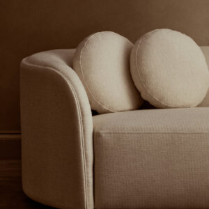 Ovada Cream Linen 3 Seater Curved Sofa