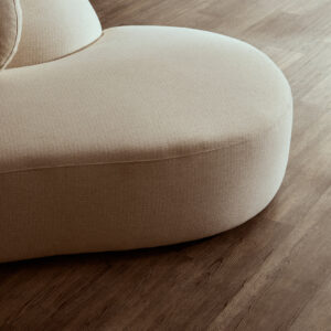 Ovada Cream Linen 3 Seater Curved Sofa