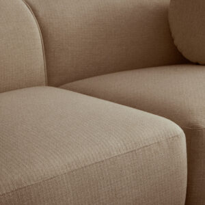 Ovada Cream Linen 3 Seater Curved Sofa