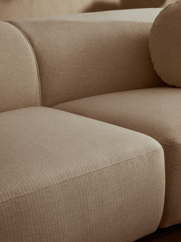 Ovada Cream Linen 3 Seater Curved Sofa