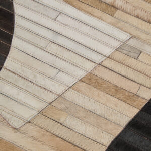 Bosie Safira Small Abstract Hair On Leather Rug