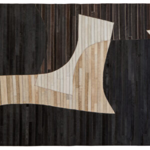 Bosie Safira Small Abstract Hair On Leather Rug