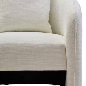 Bilani Cream Linen Effect Curved Chair