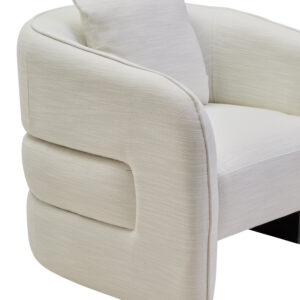 Bilani Cream Linen Effect Curved Chair