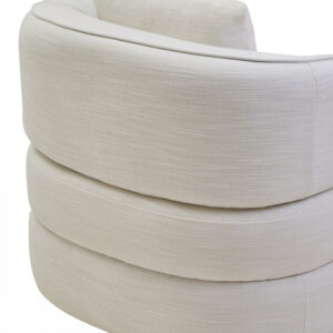 Bilani Cream Linen Effect Curved Chair