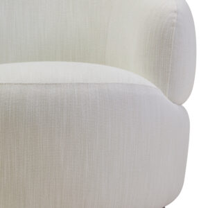 Bordo Textured Cream Curved Swivel Chair