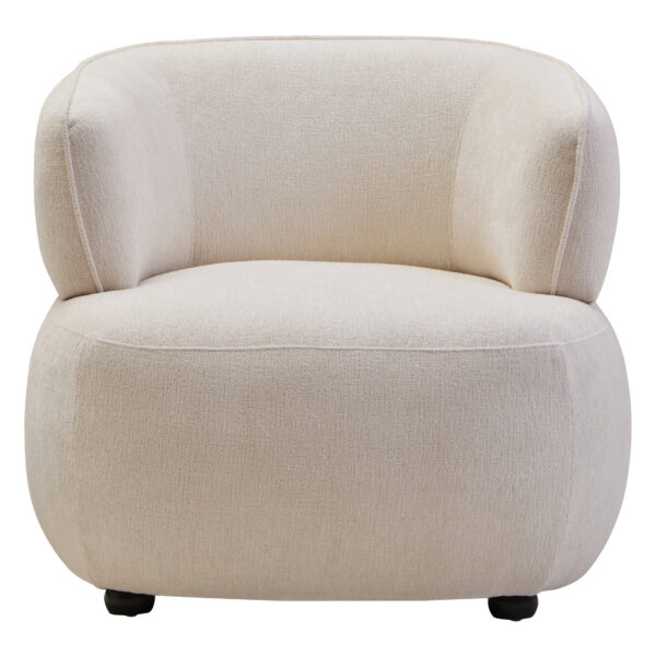 Dasha Ivory Textured Curved Chair