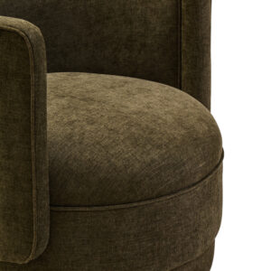 Drake Forest Green Chenille Effect Curved Chair