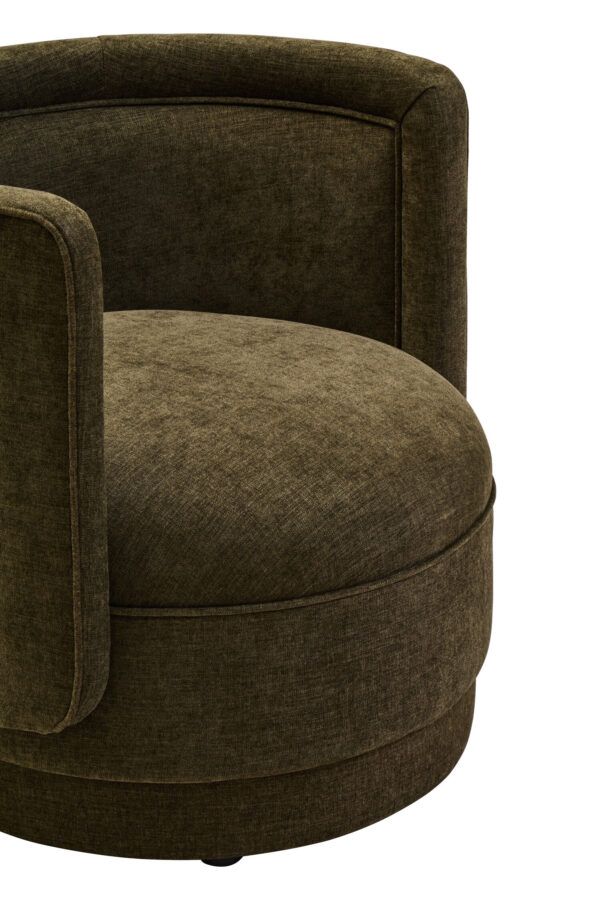 Drake Forest Green Chenille Effect Curved Chair