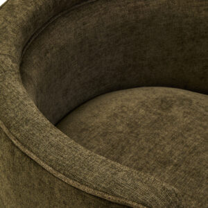 Drake Forest Green Chenille Effect Curved Chair