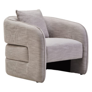 Bilani Grey Linen Effect Curved Chair