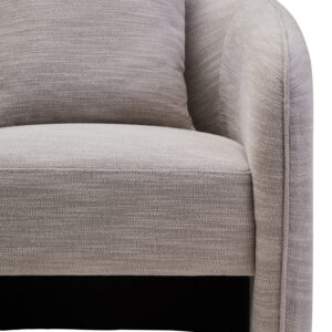 Bilani Grey Linen Effect Curved Chair