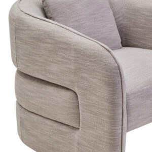 Bilani Grey Linen Effect Curved Chair