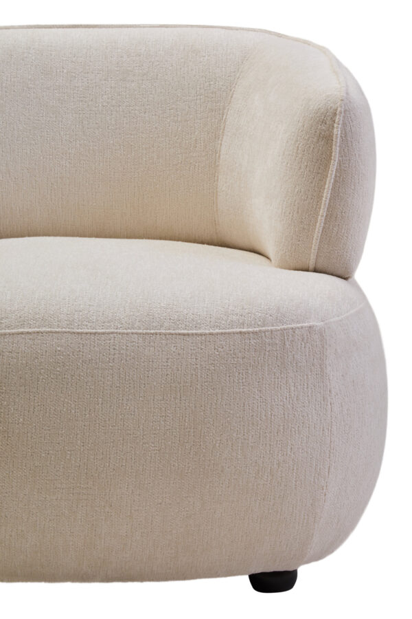 Dasha Ivory Textured Curved Chair