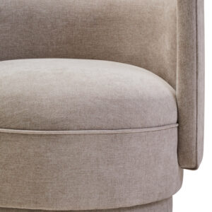 Drake Taupe Chenille Effect Curved Chair