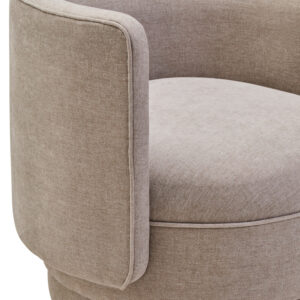 Drake Taupe Chenille Effect Curved Chair