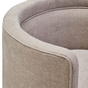Drake Taupe Chenille Effect Curved Chair