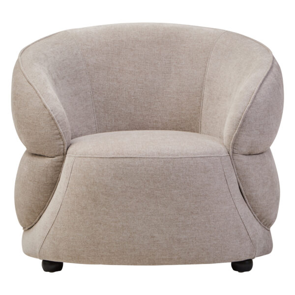 Daphne Taupe Chenille Effect Curved Chair