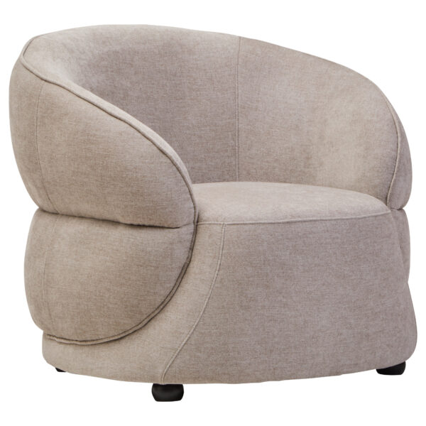 Daphne Taupe Chenille Effect Curved Chair