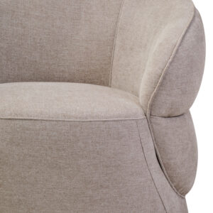 Daphne Taupe Chenille Effect Curved Chair