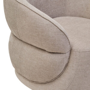 Daphne Taupe Chenille Effect Curved Chair