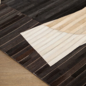 Bosie Safira Small Abstract Hair On Leather Rug