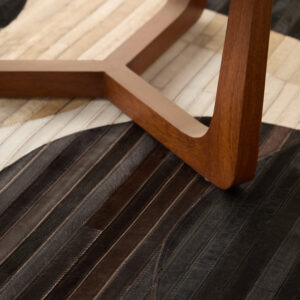 Bosie Safira Small Abstract Hair On Leather Rug