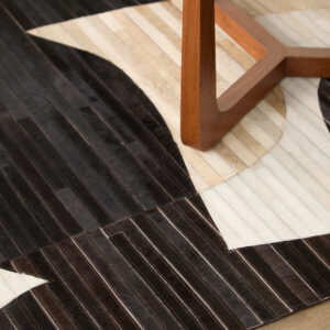 Bosie Safira Small Abstract Hair On Leather Rug