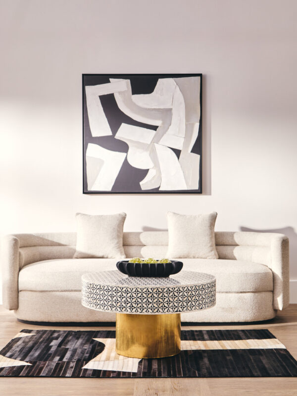 Oratino Ivory Linen 3 Seater Curved Sofa