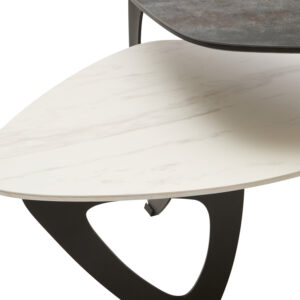 Imperia 2 Tier Small Asymmetrical Ceramic Coffee Table