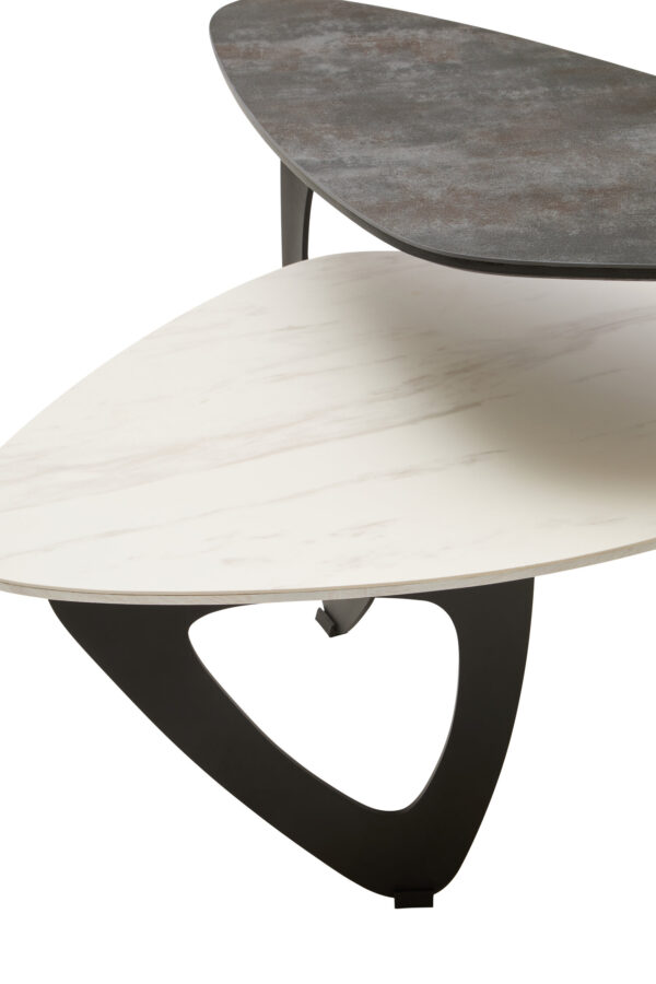 Imperia 2 Tier Small Asymmetrical Ceramic Coffee Table