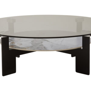 Imperia Round Grey Glass And Ceramic Large Coffee Table