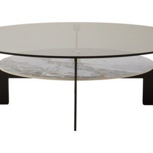 Imperia Round Grey Glass And Ceramic Large Coffee Table