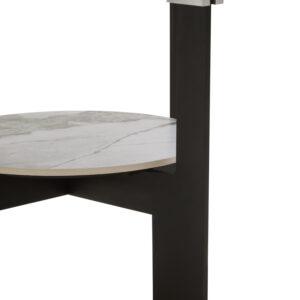 Imperia Round Grey Glass And Ceramic Small Coffee Table