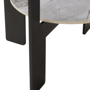 Imperia Round Grey Glass And Ceramic Small Coffee Table