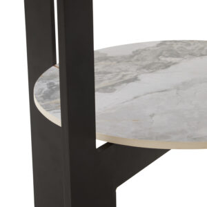 Imperia Round Grey Glass And Ceramic Small Coffee Table