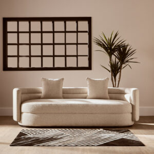 Bosie Safira Small Black And White Hair on Leather Rug