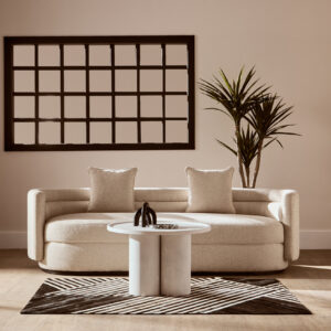 Bosie Safira Small Black And White Hair on Leather Rug