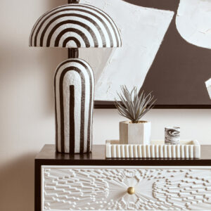 Dumas Black and White Console Table with Drawers