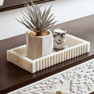 Dumas Black and White Console Table with Drawers