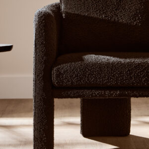 Ozzero Black Boucle Curved Armchair