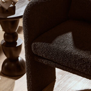 Ozzero Black Boucle Curved Armchair