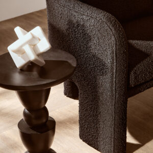 Ozzero Black Boucle Curved Armchair