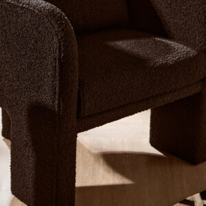 Ozzero Black Boucle Curved Armchair