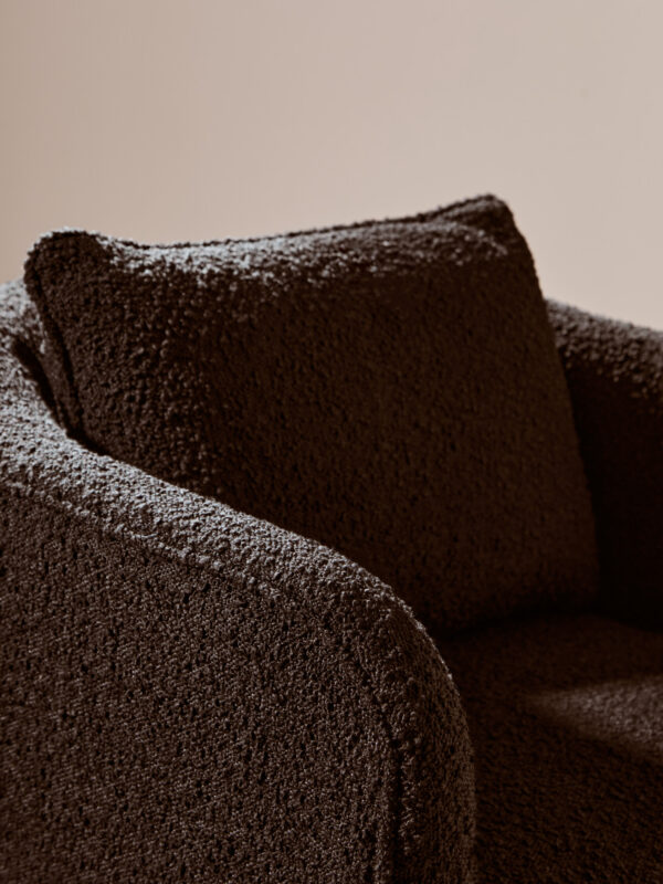 Ozzero Black Boucle Curved Armchair