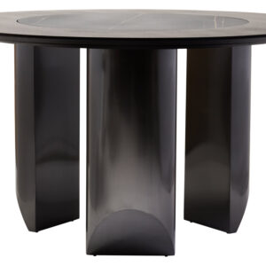 Imperia Round Veneer Dining Table with Ceramic Lazy Susan